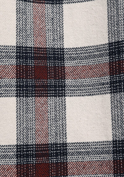 Afficher les détails de Chemise À Manches Longues Bordeaux Comfort Fit Plaid Sergé Homme