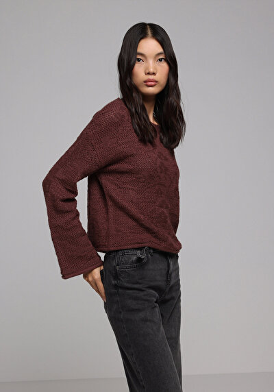 Image de Pull Marron Regular Fit Manches Longues  Femme