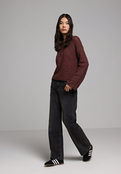 Image de Pull Marron Regular Fit Manches Longues Femme