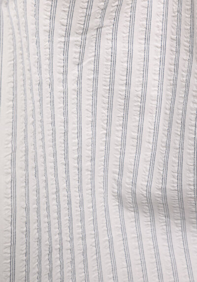 Afficher les détails de Chemise À Manches Longues Blanc Fashion Fit Rayé Ratière Femme