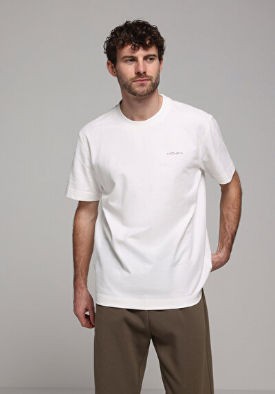 Image de T-shirt À Manches Courtes Blanc Comfort Fit Droit Homme