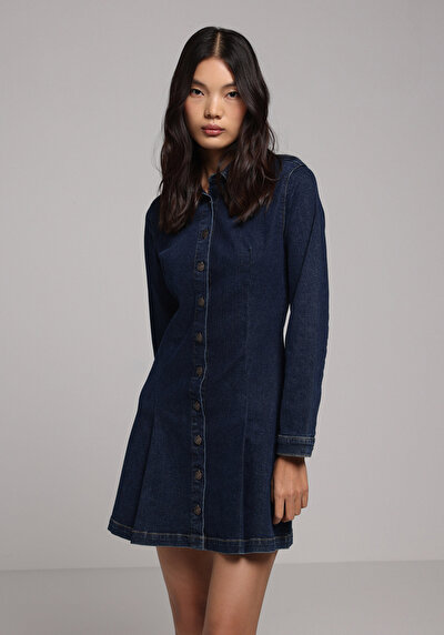 Image de Robe Slim Fit Manches Courtes Mini Jean Femme