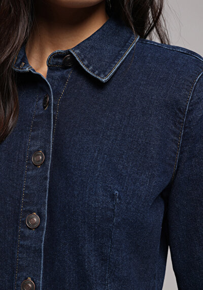 Image de Robe  Slim Fit Manches Courtes Mini Jean Femme