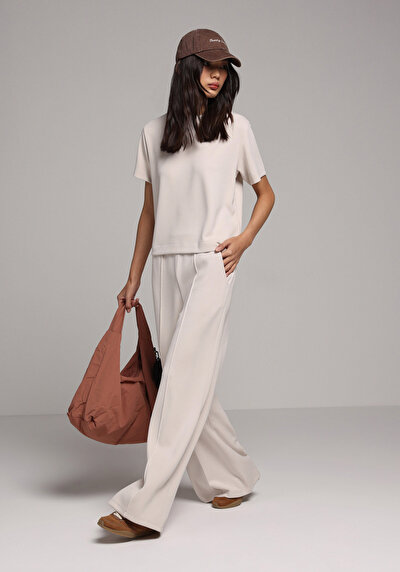 Afficher les détails de Pantalon De Survêtement Blanc Regular Fit Femme