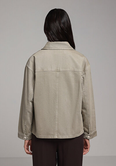 Image de Vert Regular Fit Gabardine Femme
