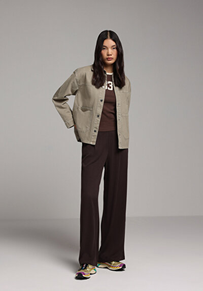 Image de Vert Regular Fit Gabardine Femme