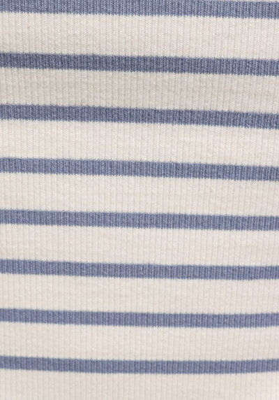 Afficher les détails de Chemise Polo À Manches Courtes Bleu Rayé Slim Fit Femme