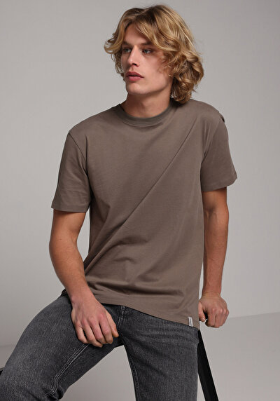 Image de T-shirt À Manches Courtes Vert Regular Fit Droit Homme