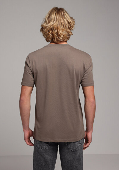 Image de T-shirt À Manches Courtes Vert Regular Fit Droit Homme