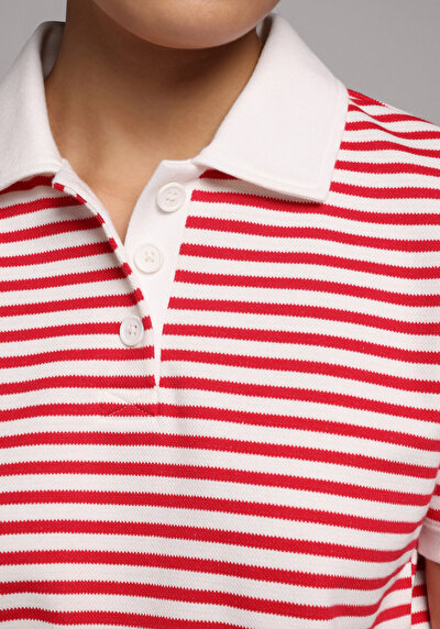 Image de Rouge Slim Fit  Rayé Verrouillage Femme