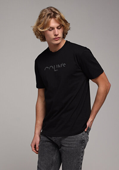 Image de T-shirt À Manches Courtes Noir Regular Fit Droit Homme