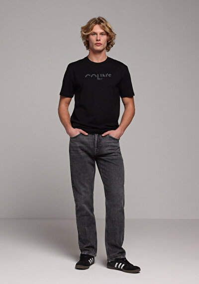 Image de T-shirt À Manches Courtes Noir Regular Fit Droit Homme