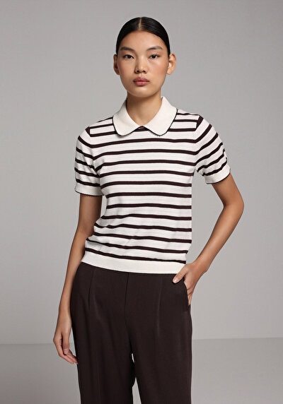Afficher les détails de Tricot Marron Slim Fit  Femme