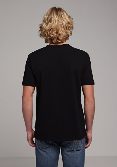 Image de T-shirt À Manches Courtes Noir Regular Fit Droit Homme