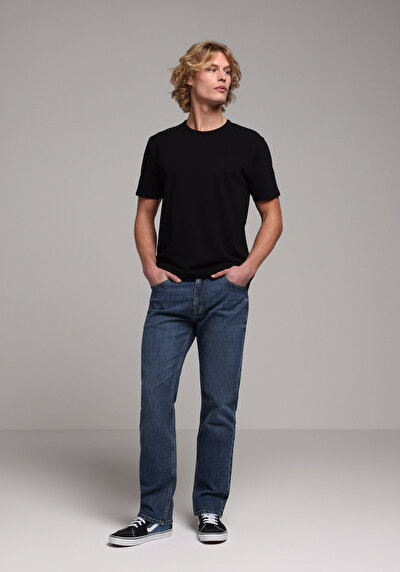 Image de T-shirt À Manches Courtes Noir Regular Fit Droit Homme