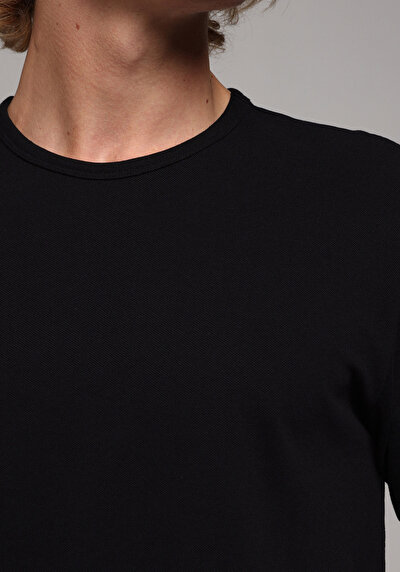 Image de T-shirt À Manches Courtes Noir Regular Fit Droit Homme