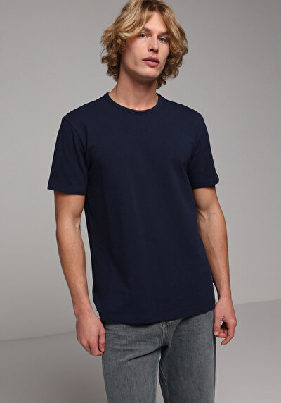 Image de T-shirt À Manches Courtes Marine Regular Fit Droit Homme