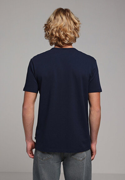 Image de T-shirt À Manches Courtes Marine Regular Fit Droit Homme