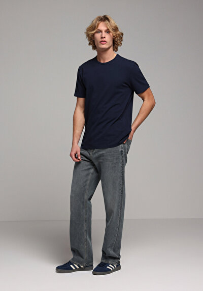 Image de T-shirt À Manches Courtes Marine Regular Fit Droit Homme