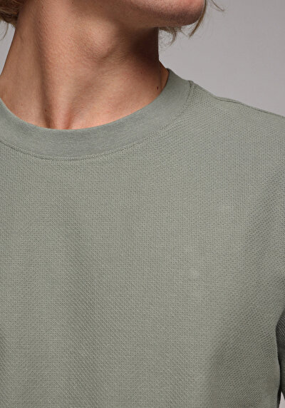 Image de T-shirt À Manches Courtes Vert Regular Fit Droit Homme