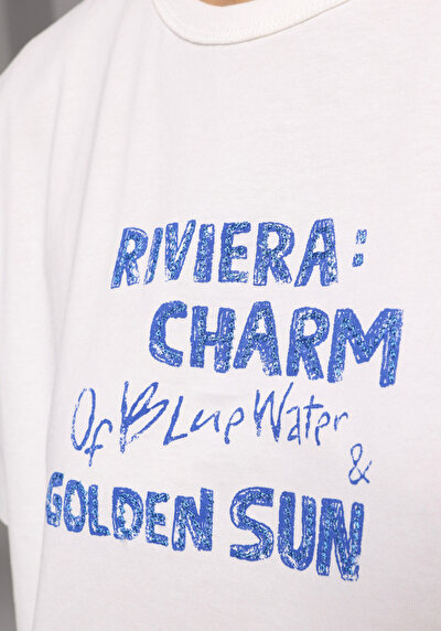 Image de T-shirt À Manches Courtes Blanc Regular Fit Brodé Femme