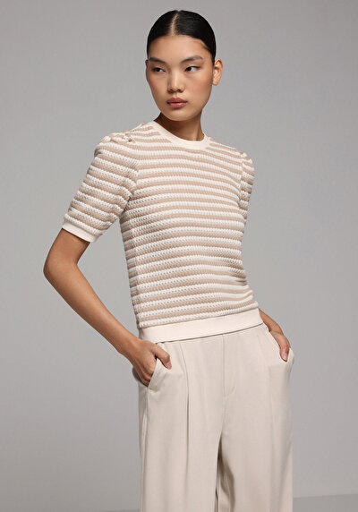 Image de Tricoter Beige Slim Fit  Femme