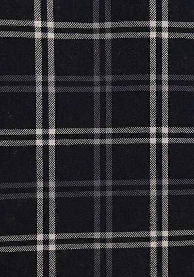 Afficher les détails de Chemise À Manches Longues Noir Regular Fit Plaid Sergé Homme