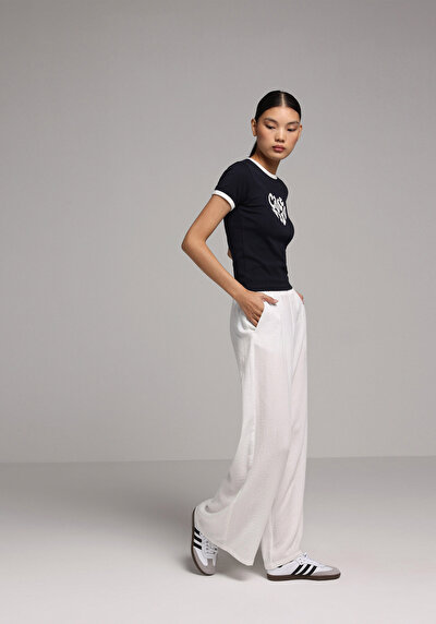 Image de T-shirt À Manches Courtes Marine Slim Fit Imprimé Femme