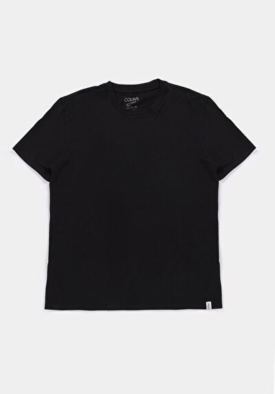 Image de T-shirt À Manches Courtes Noir Regular Fit Droit Homme