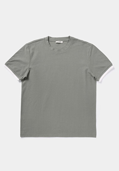 Image de T-shirt À Manches Courtes Vert Regular Fit Droit Homme
