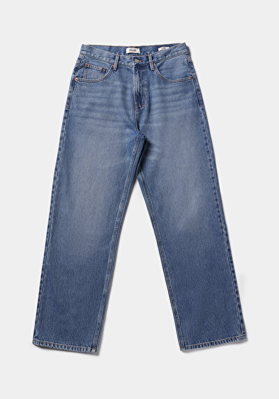 Afficher les détails de 081 Ross Pantalon  Loose Leg Medium Rise En Jean Relaxed Fit Homme