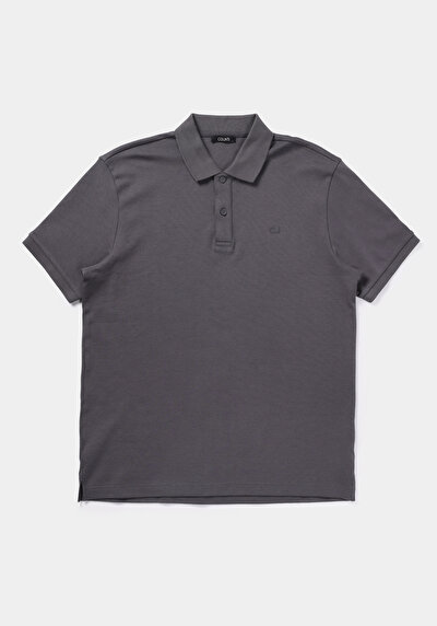 Image de T-shirt Polo À Manches Courtes Anthracite Droit Regular Fit Homme