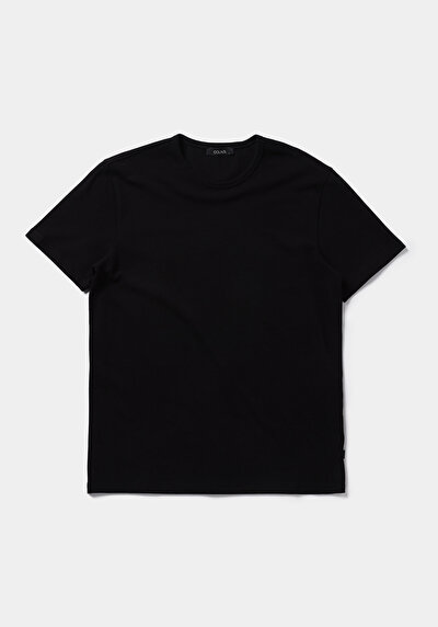 Image de T-shirt À Manches Courtes Noir Regular Fit Droit Homme