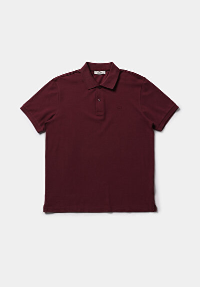 Image de T-shirt Polo À Manches Courtes Violet Droit Regular Fit Homme