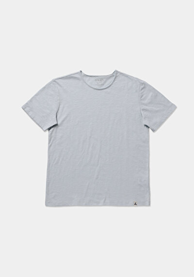 Afficher les détails de T-shirt À Manches Courtes Bleu Regular Fit  Homme