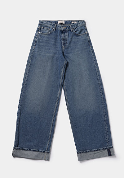 Afficher les détails de 978 Edna Pantalon  Wide Leg Low Rise En Jean Loose Fit Femme