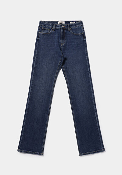 Afficher les détails de 792 Mila Pantalon  Straight Leg Medium Rise En Jean Straight Fit Femme