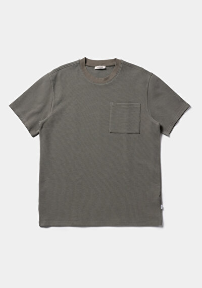 Image de T-shirt À Manches Courtes Vert Comfort Fit Droit Homme