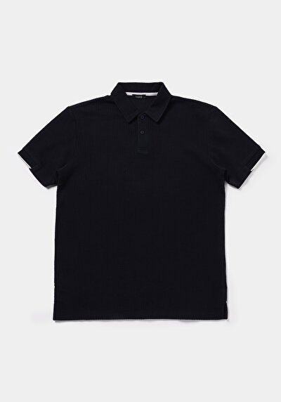 Image de T-shirt Polo À Manches Courtes Marine Droit Regular Fit Homme