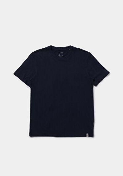 Image de T-shirt À Manches Courtes Marine Regular Fit Droit Homme