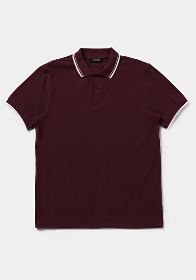 Image de T-shirt Polo À Manches Courtes Violet Droit Regular Fit Homme