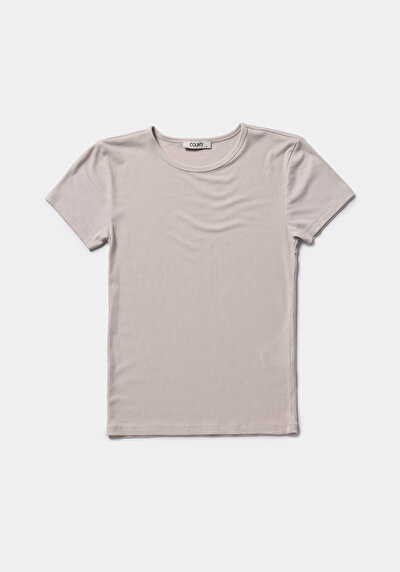 Image de T-shirt À Manches Courtes Blanc Slim Fit Droit Femme