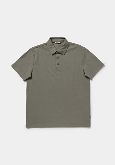 Image de T-shirt Polo À Manches Courtes Vert Droit Regular Fit Homme