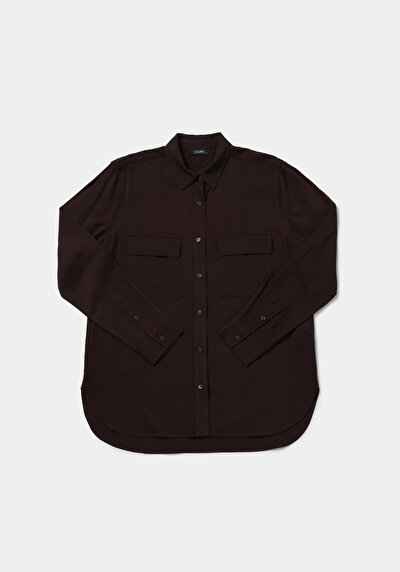 Image de Chemise À Manches Longues Marron Regular Fit Droit Belmando Femme