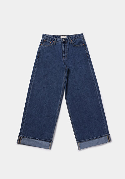 Afficher les détails de 978 Edna Pantalon  Wide Leg Low Rise En Jean Loose Fit Femme