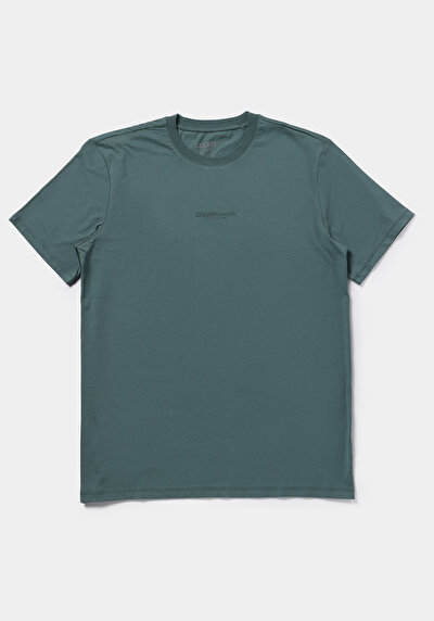 Image de T-shirt À Manches Courtes Vert Regular Fit Droit Homme