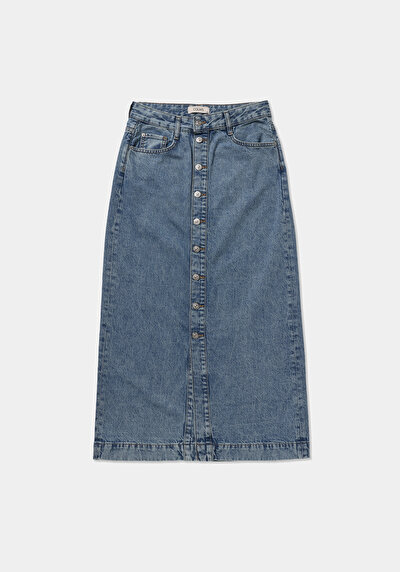 Afficher les détails de Jupe  Slim Fit Droit Jean Mdi Femme
