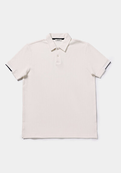 Image de T-shirt Polo À Manches Courtes Blanc Droit Regular Fit Homme