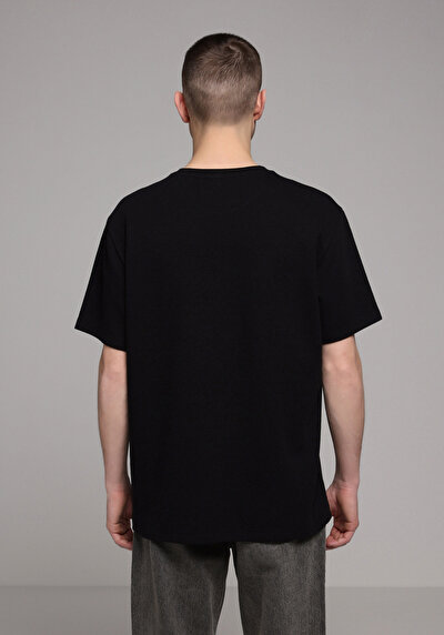Image de T-shirt À Manches Courtes Noir Comfort Fit Droit Homme