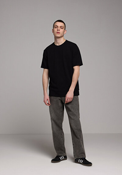 Image de T-shirt À Manches Courtes Noir Comfort Fit Droit Homme